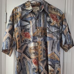 Cooke Street Honolulu XL Button Down Hawaiian Shirt Turtle